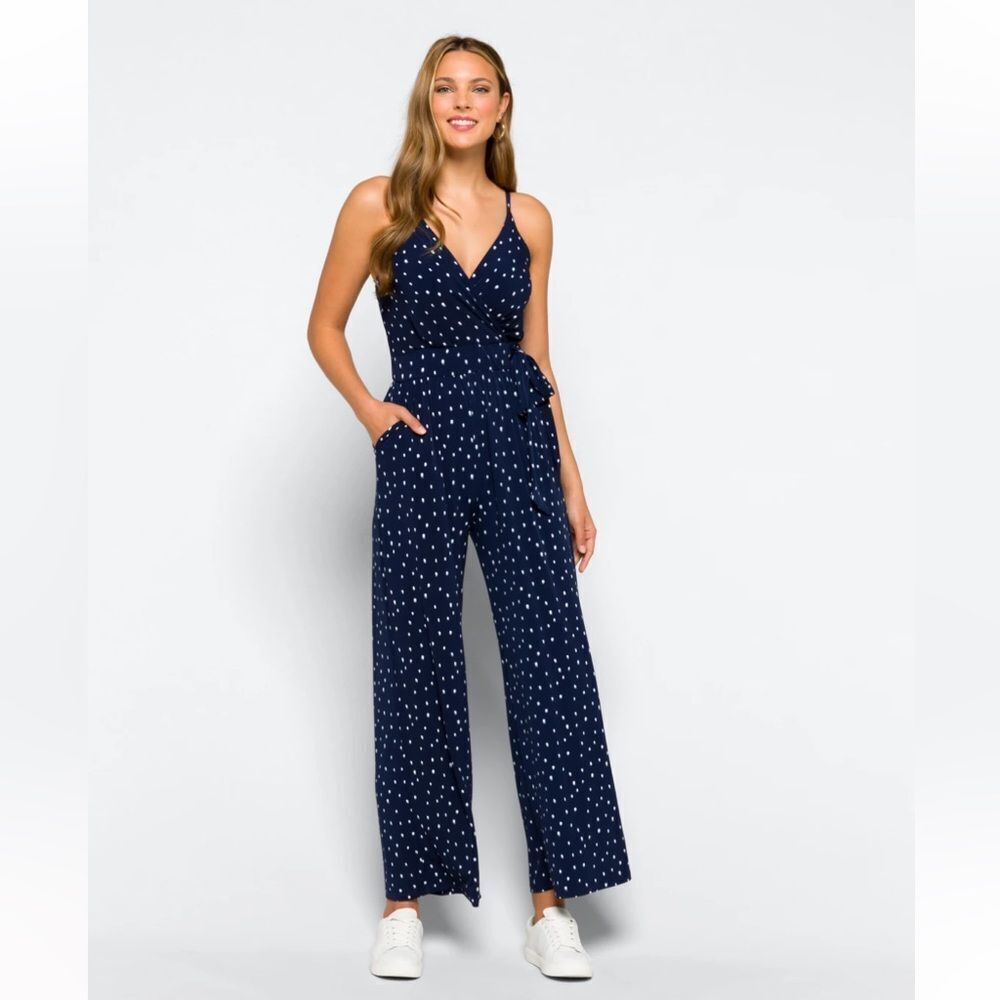 Kaileigh Navy Polka Dot Jumpsuit